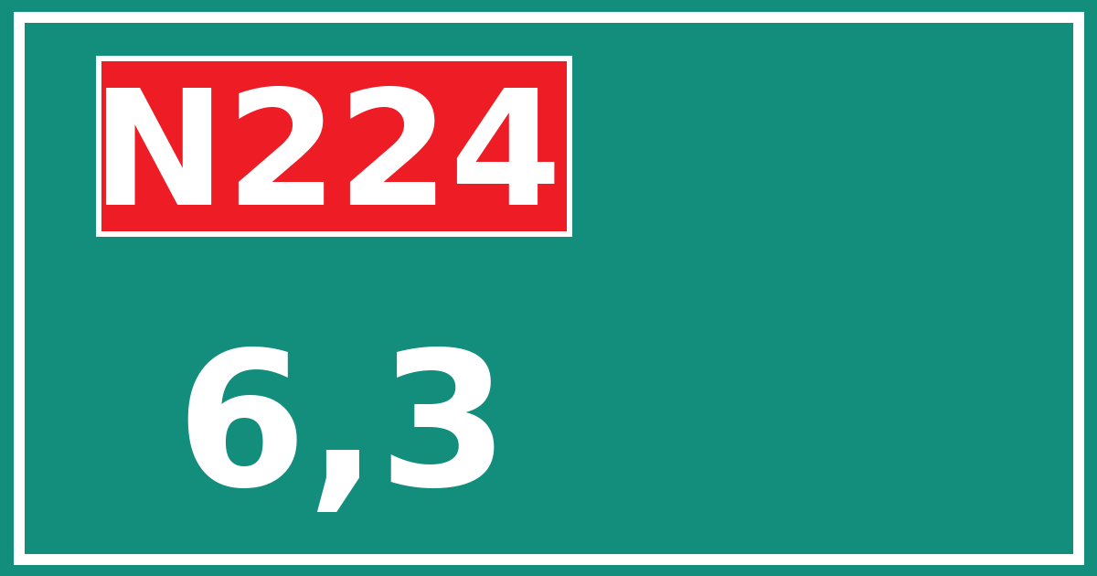 Hectometerbord N224 6,3