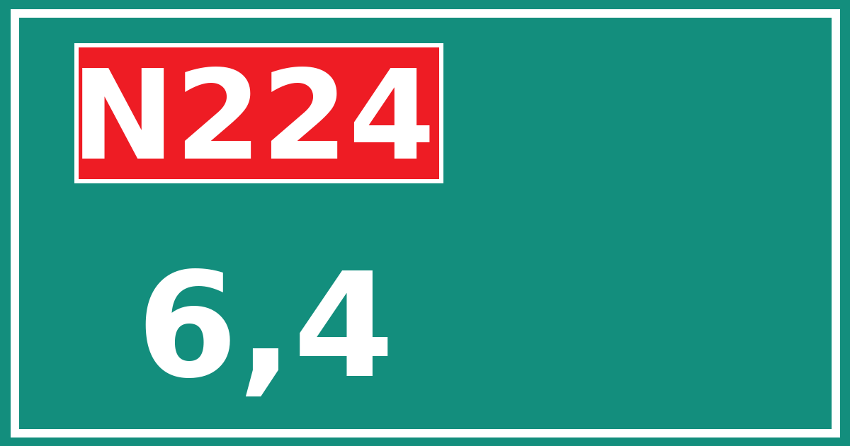 Hectometerbord N224 6,4