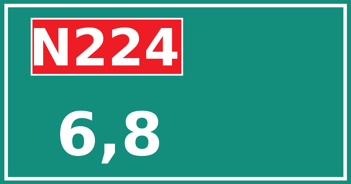 Hectometerbord N224 6,8