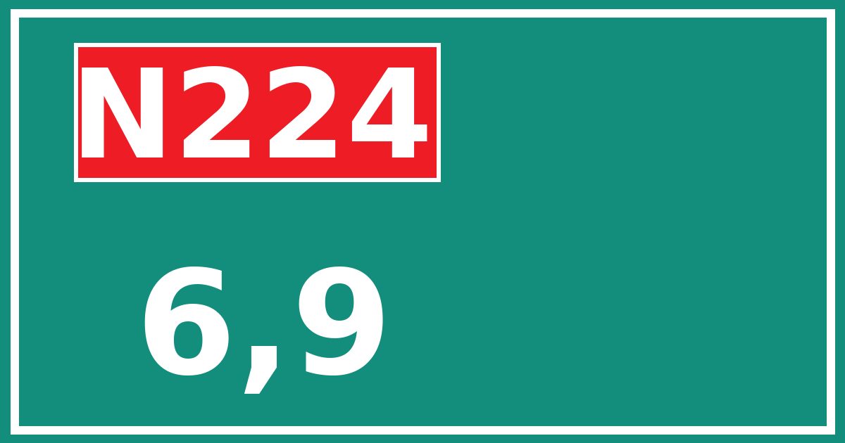 Hectometerbord N224 6,9
