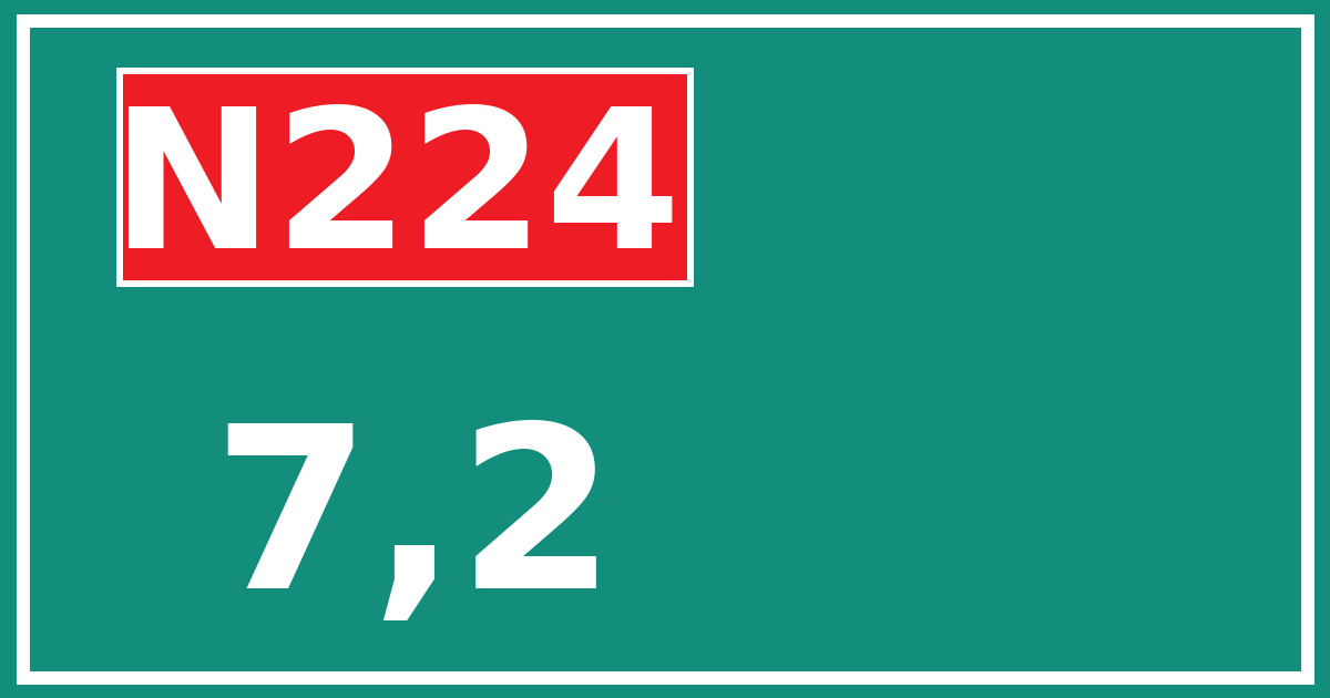 Hectometerbord N224 7,2