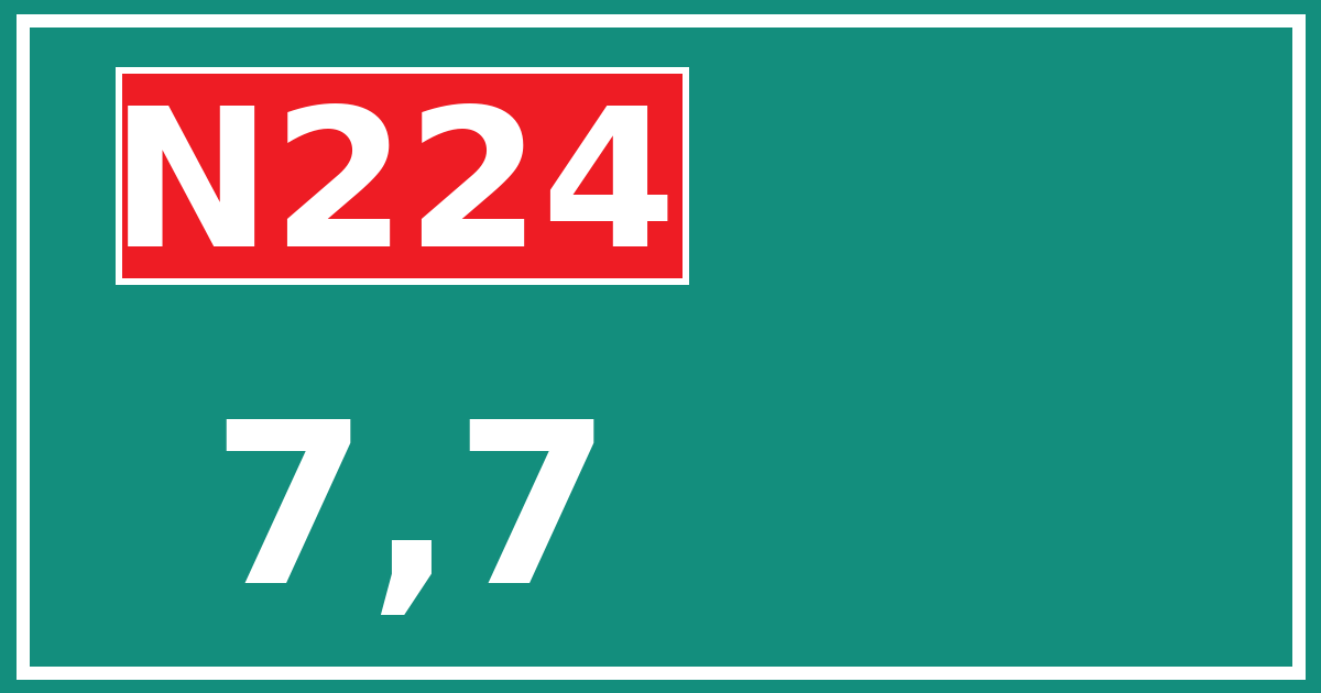 Hectometerbord N224 7,7