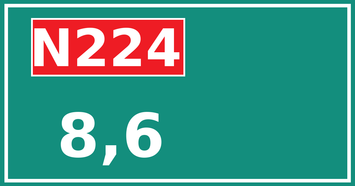 Hectometerbord N224 8,6