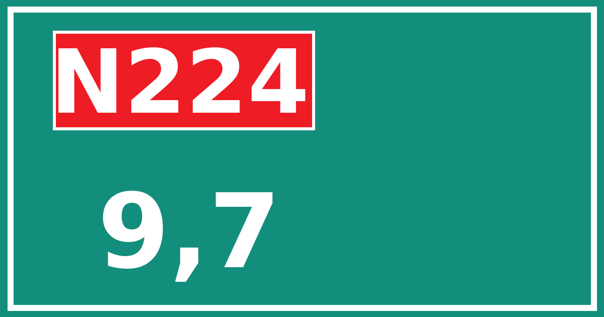 Hectometerbord N224 9,7