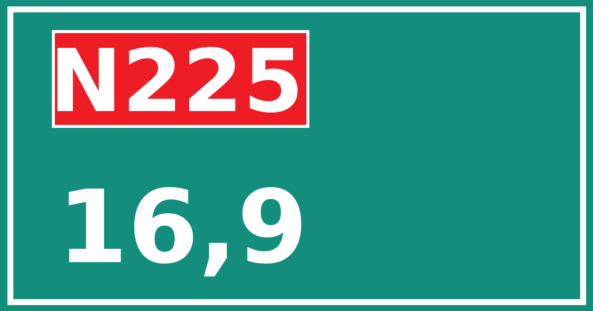 Hectometerbord N225 16,9