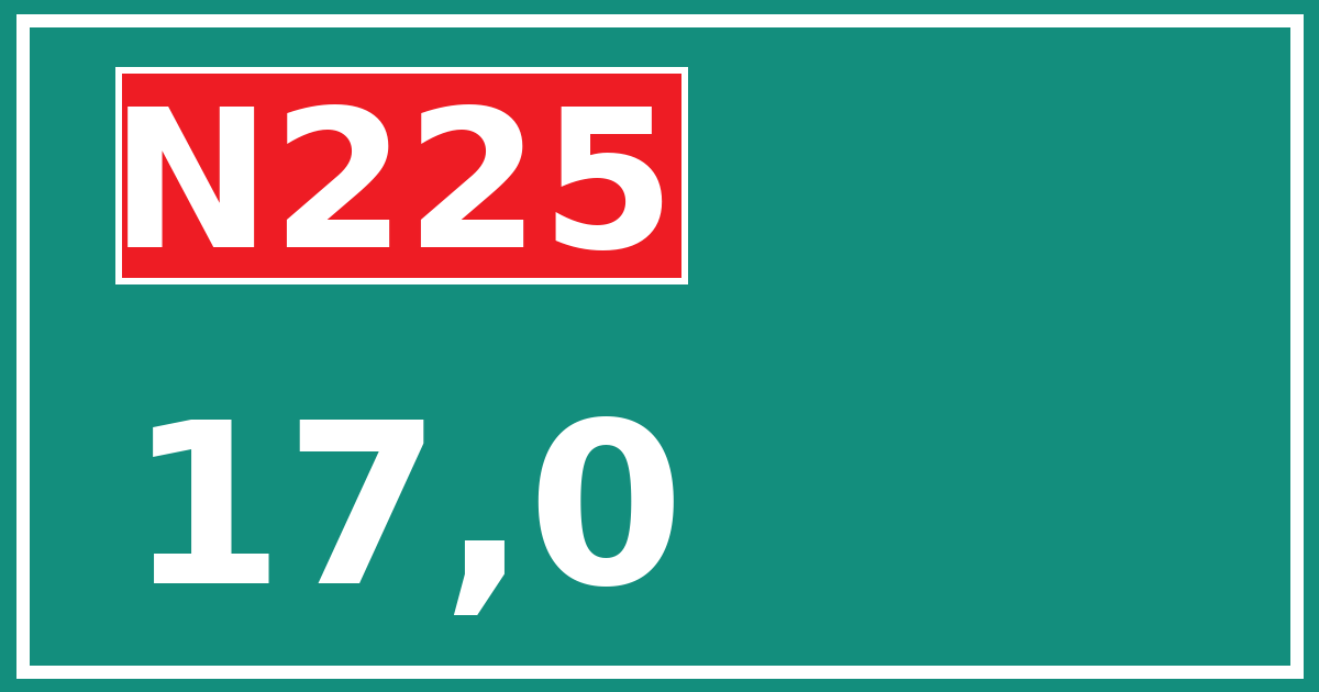 Hectometerbord N225 17,0