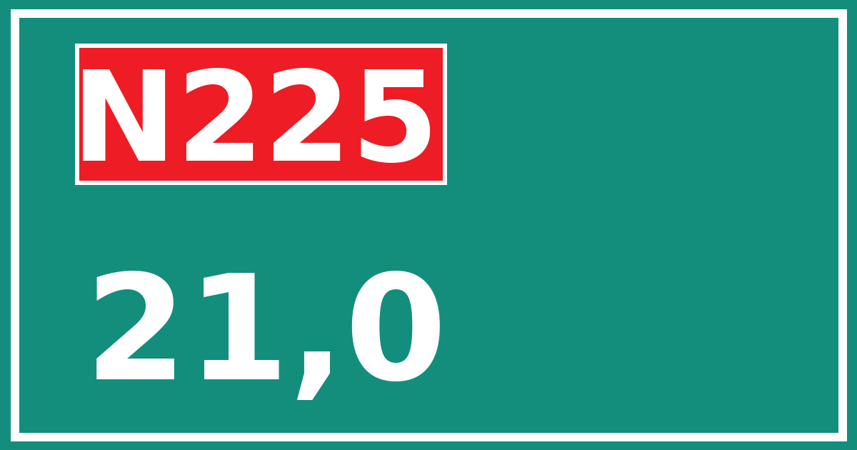 Hectometerbord N225 21,0