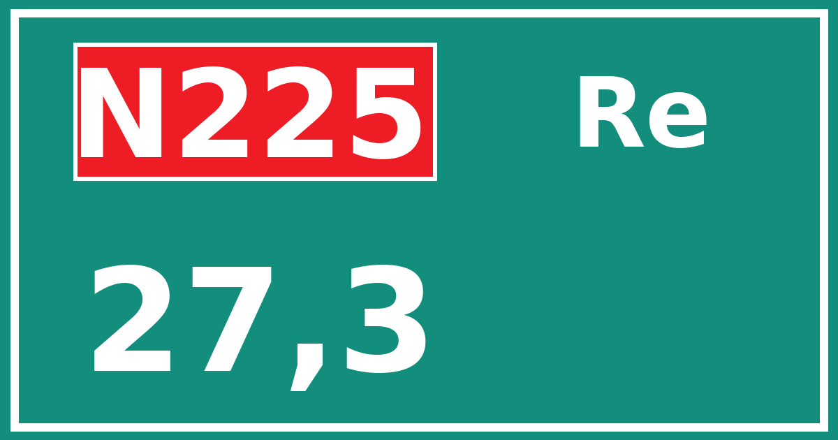 Hectometerbord N225 27,3 zijde Re