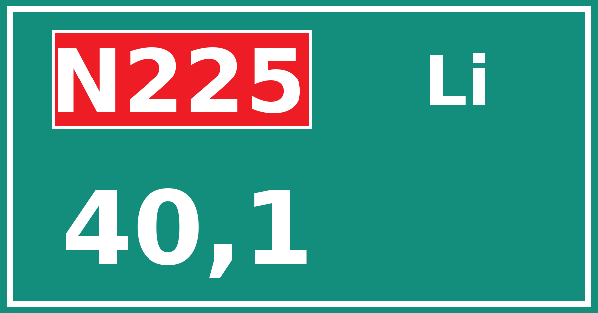 Hectometerbord N225 40,1 zijde Li