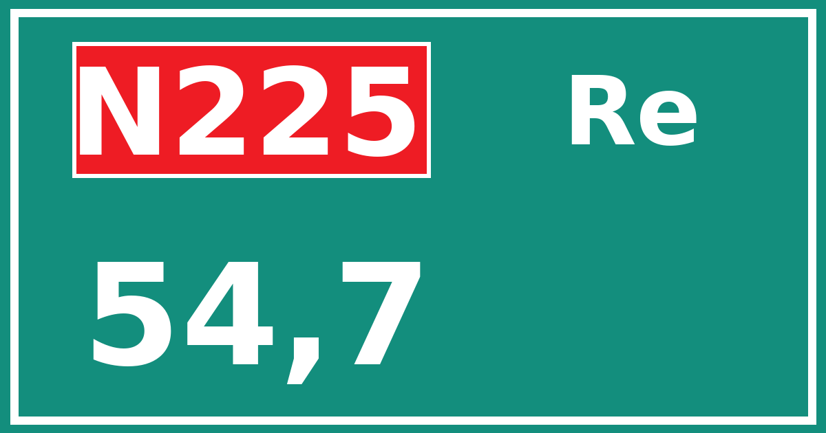 Hectometerbord N225 54,7 zijde Re
