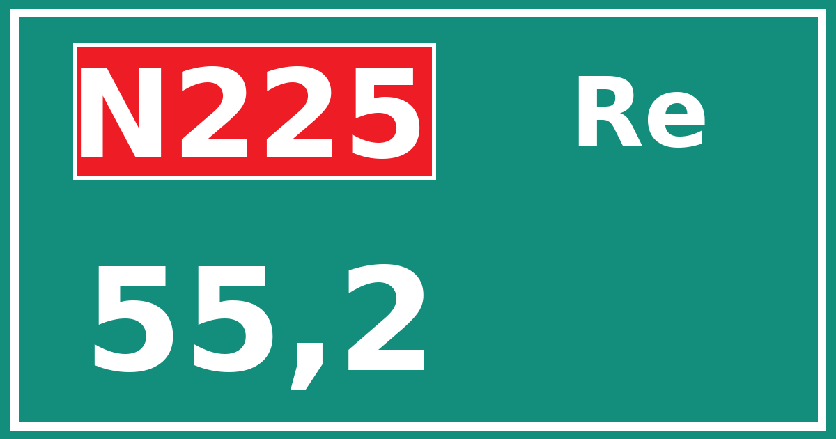 Hectometerbord N225 55,2 zijde Re