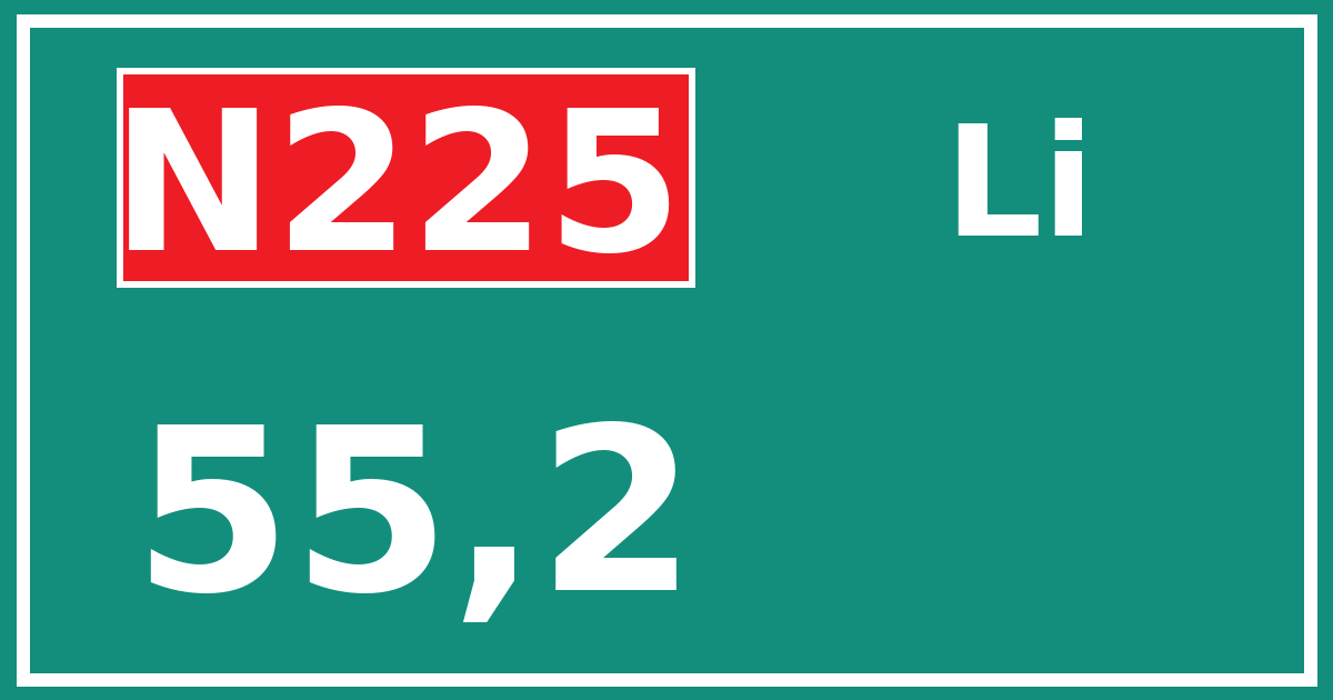 Hectometerbord N225 55,2 zijde Li