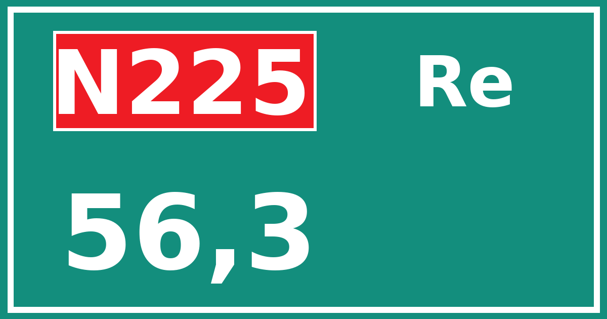Hectometerbord N225 56,3 zijde Re