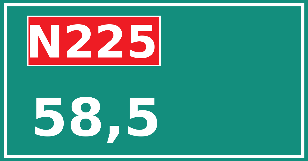 Hectometerbord N225 58,5