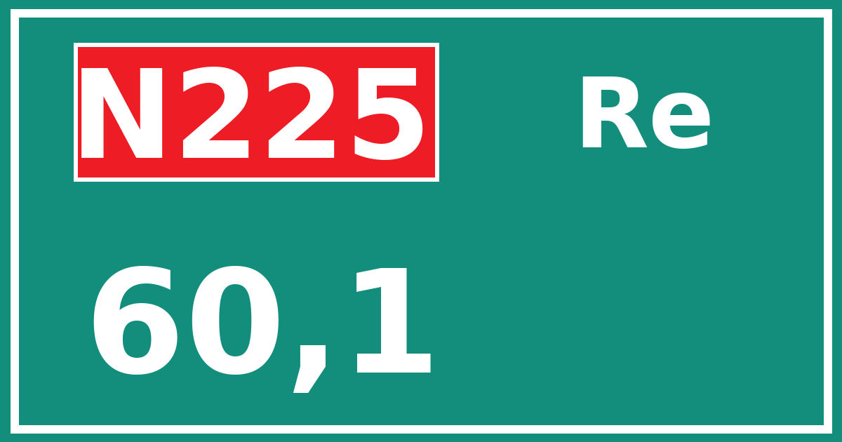 Hectometerbord N225 60,1 zijde Re