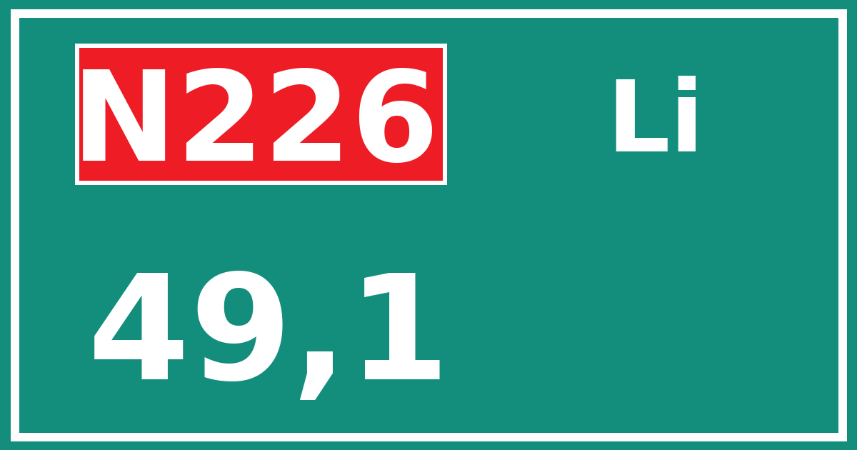 Hectometerbord N226 49,1 zijde Li