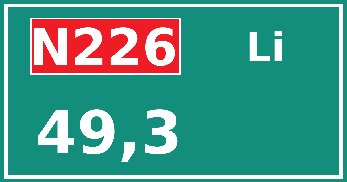 Hectometerbord N226 49,3 zijde Li