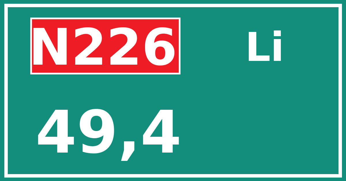 Hectometerbord N226 49,4 zijde Li
