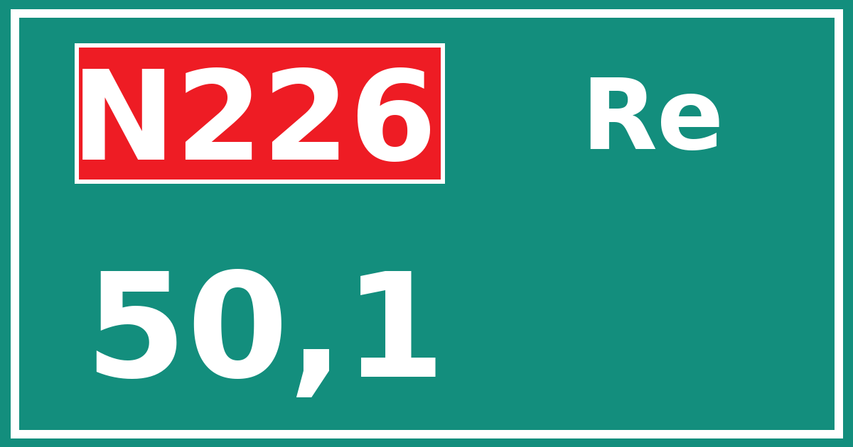 Hectometerbord N226 50,1 zijde Re
