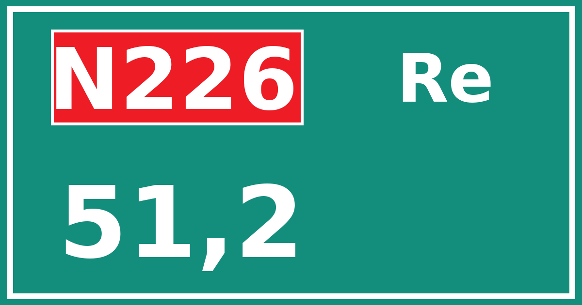Hectometerbord N226 51,2 zijde Re