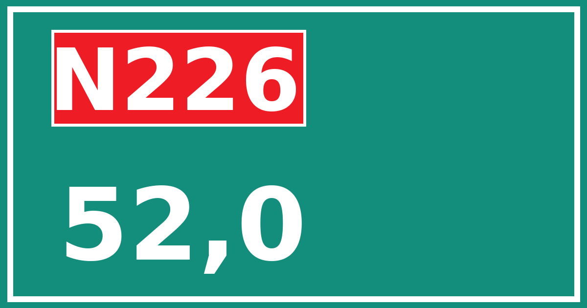 Hectometerbord N226 52,0