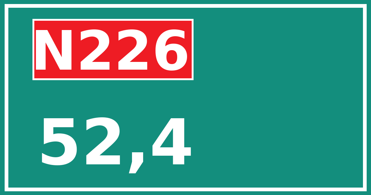 Hectometerbord N226 52,4