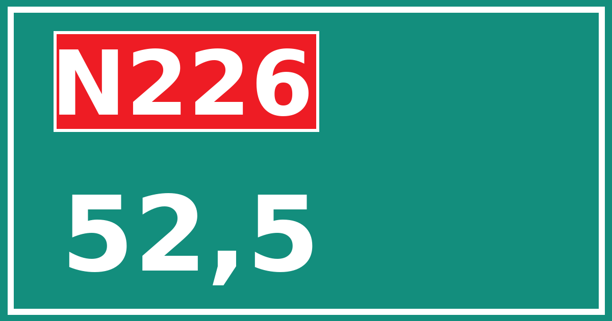 Hectometerbord N226 52,5