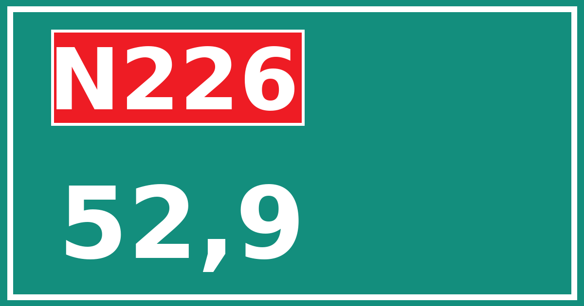 Hectometerbord N226 52,9