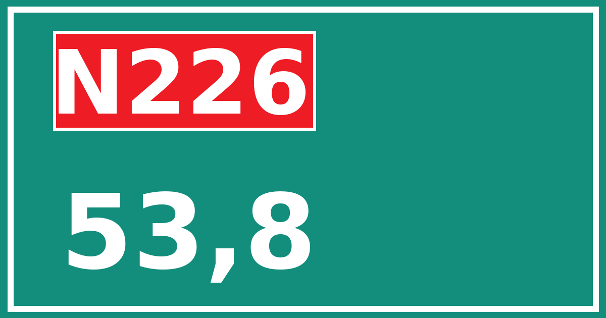Hectometerbord N226 53,8