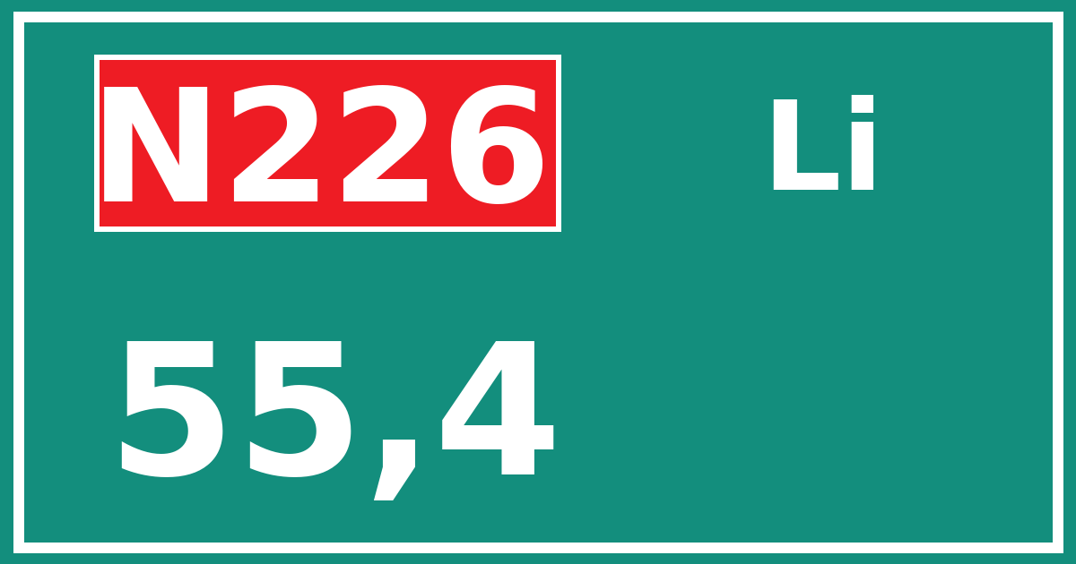 Hectometerbord N226 55,4 zijde Li