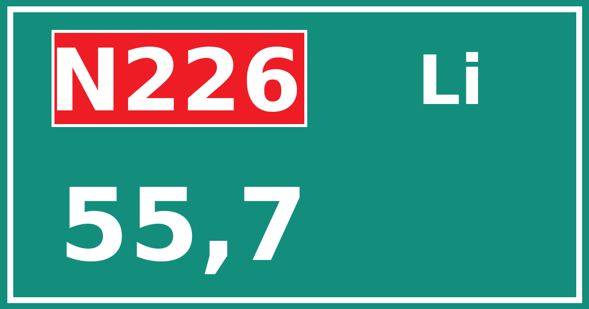 Hectometerbord N226 55,7 zijde Li