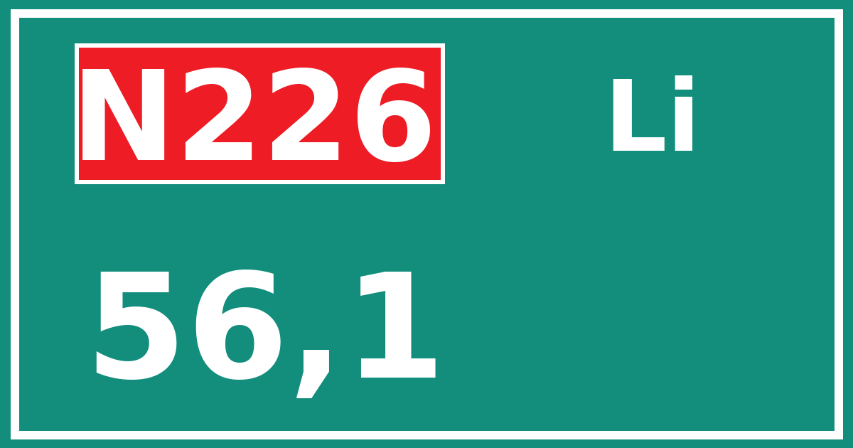 Hectometerbord N226 56,1 zijde Li