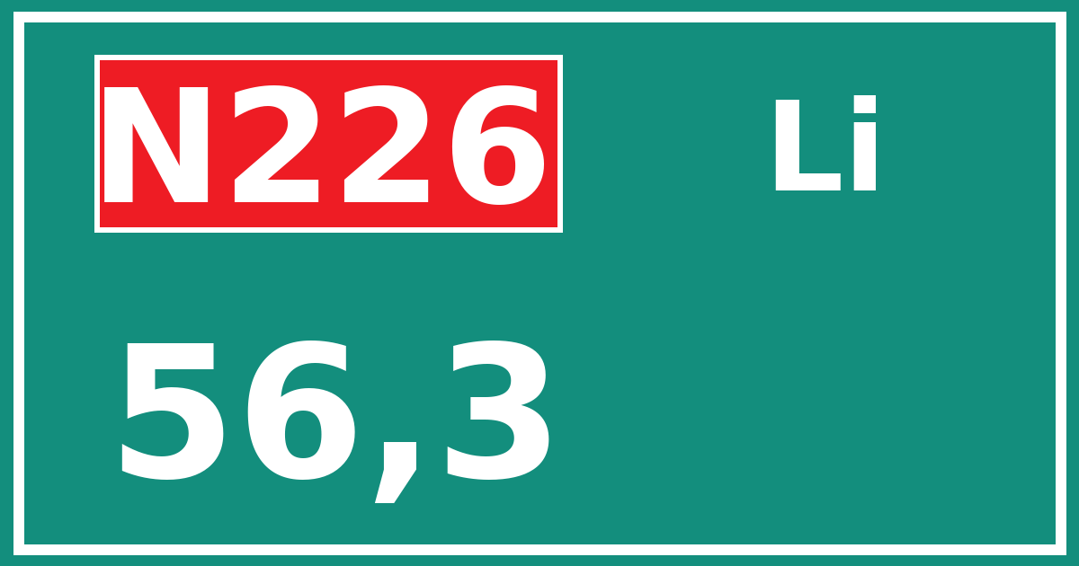 Hectometerbord N226 56,3 zijde Li