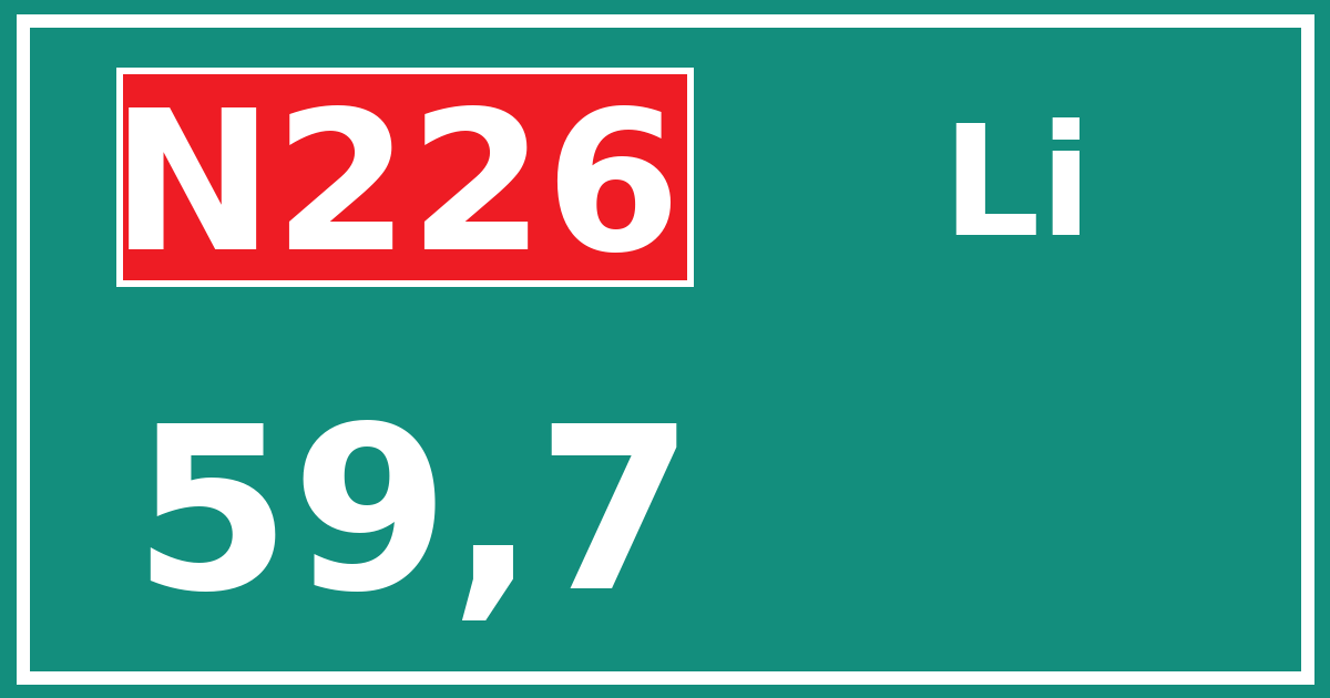 Hectometerbord N226 59,7 zijde Li