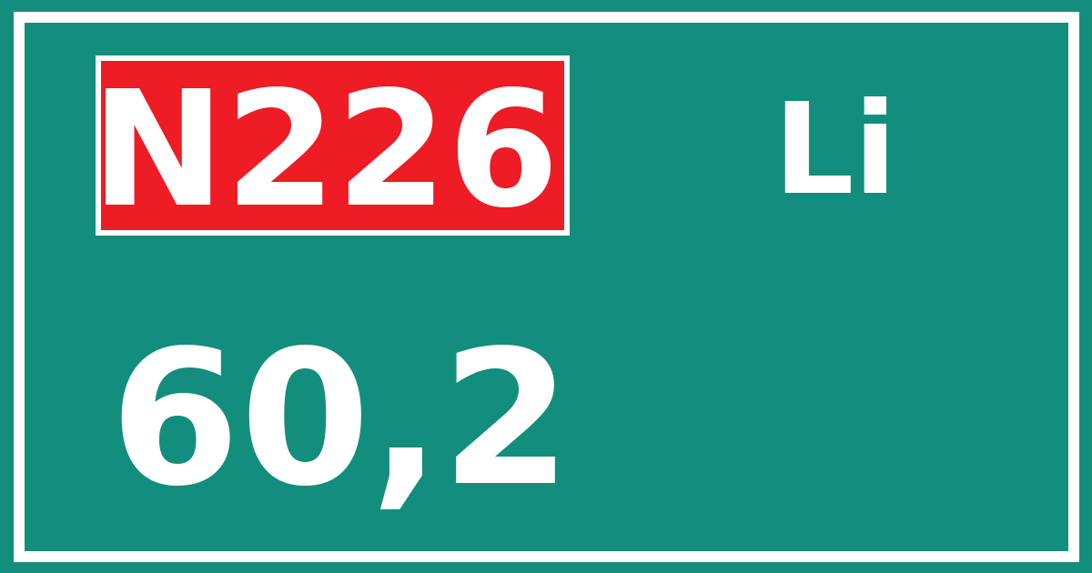 Hectometerbord N226 60,2 zijde Li