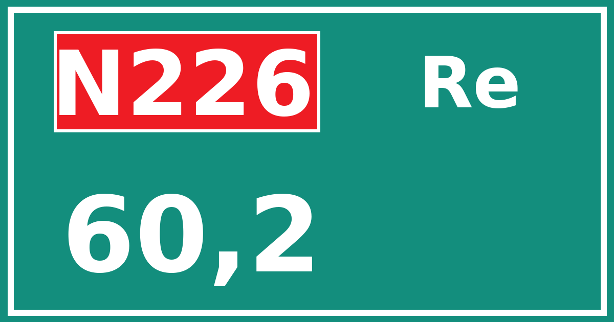 Hectometerbord N226 60,2 zijde Re