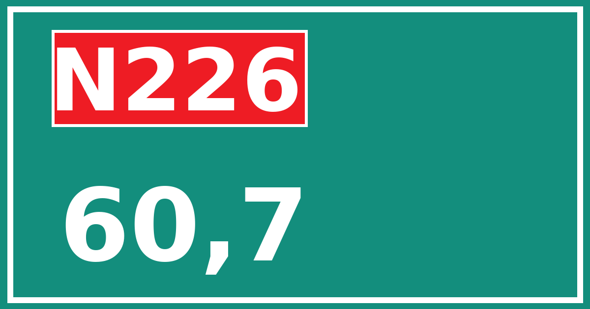 Hectometerbord N226 60,7