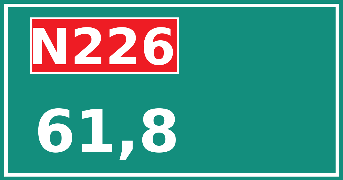 Hectometerbord N226 61,8