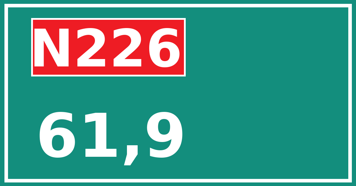 Hectometerbord N226 61,9