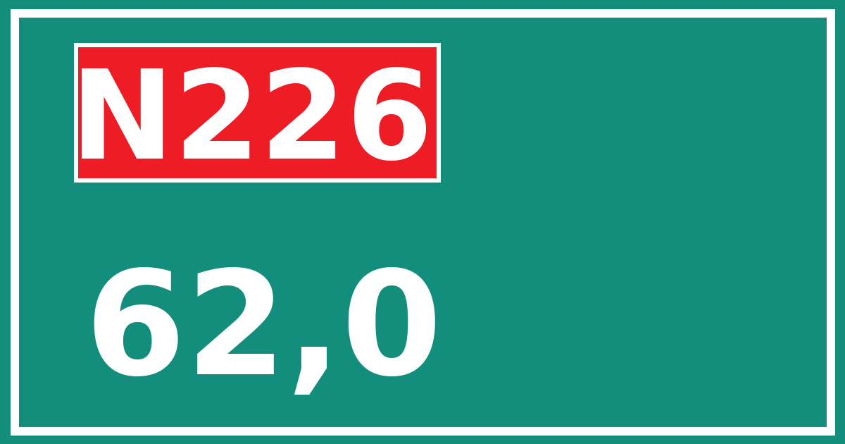 Hectometerbord N226 62,0