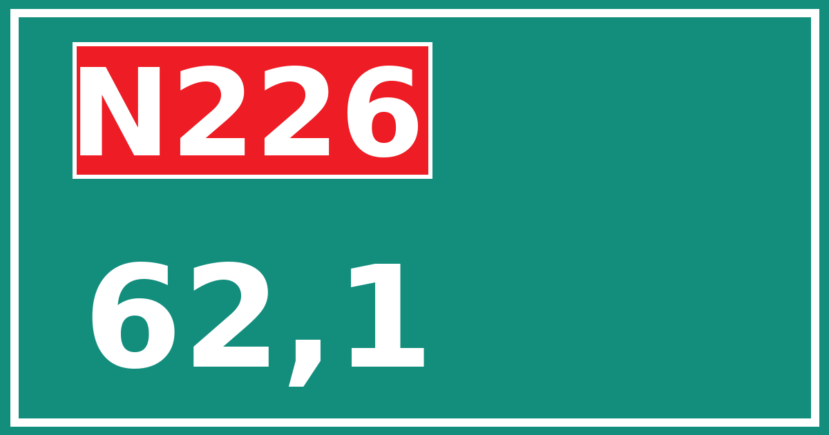 Hectometerbord N226 62,1