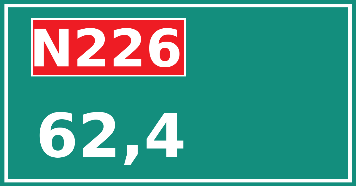Hectometerbord N226 62,4