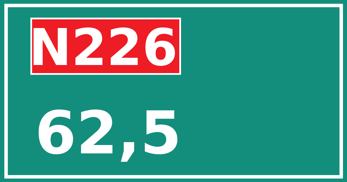 Hectometerbord N226 62,5