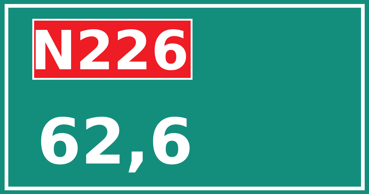 Hectometerbord N226 62,6