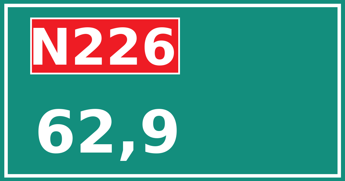 Hectometerbord N226 62,9
