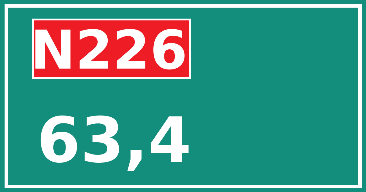 Hectometerbord N226 63,4