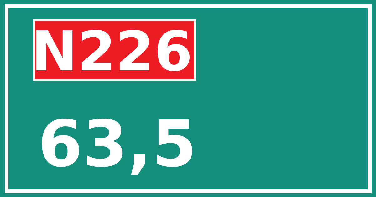 Hectometerbord N226 63,5