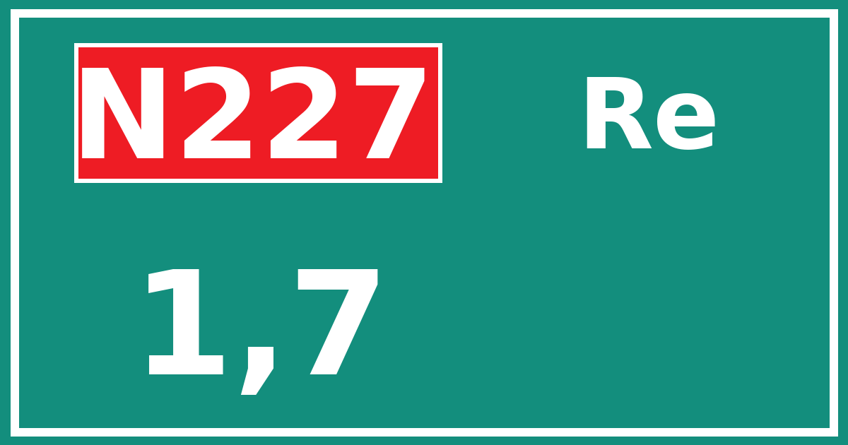 Hectometerbord N227 1,7 zijde Re