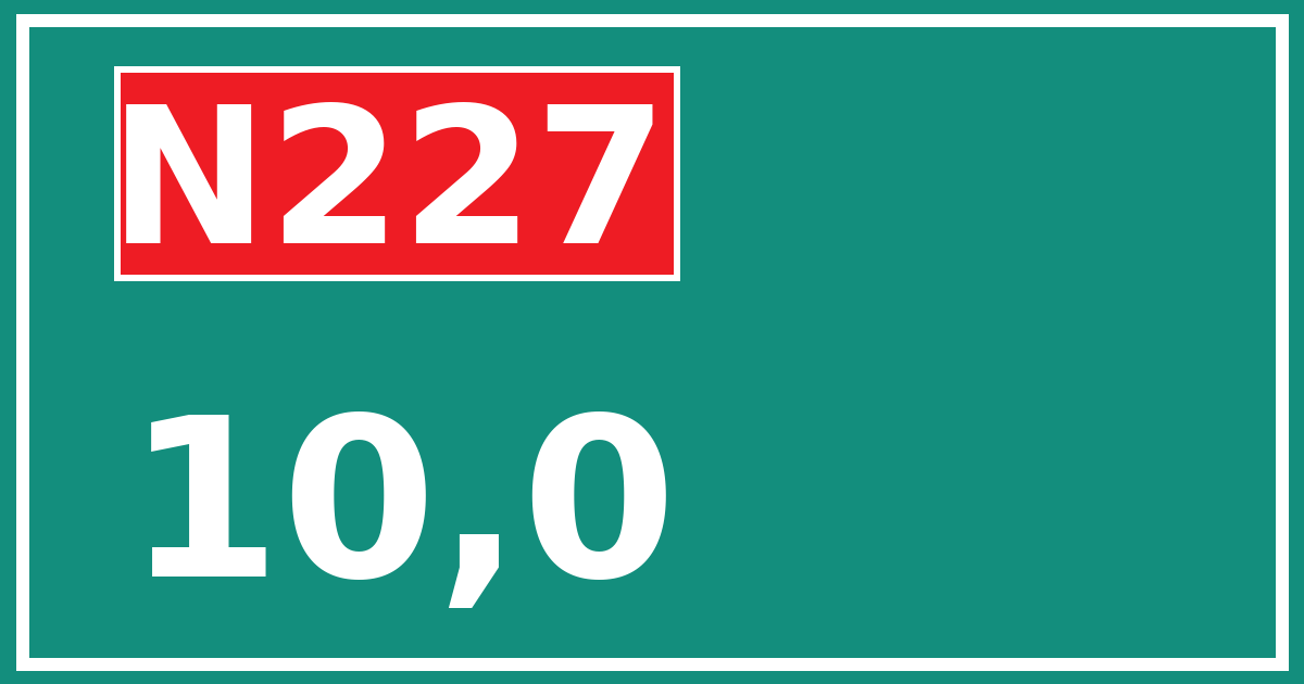 Hectometerbord N227 10,0