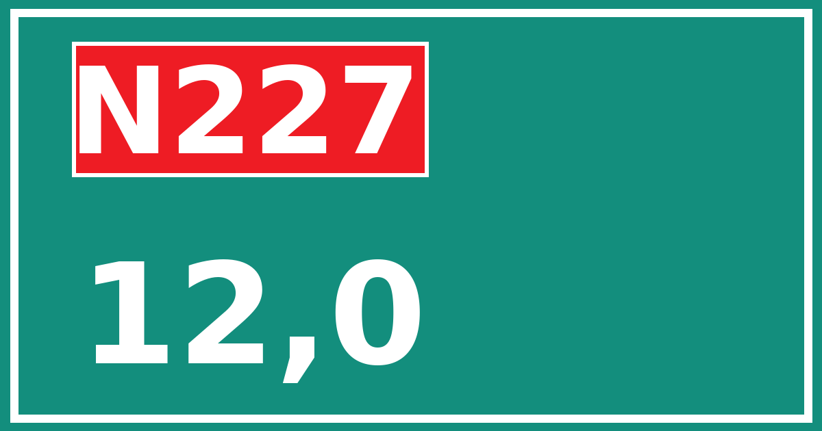 Hectometerbord N227 12,0